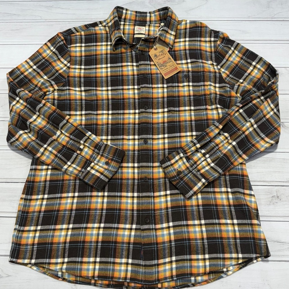 Faherty Flannel Shirt Mens XXL Super Brushed Plaid Organic Cotton NWT $168